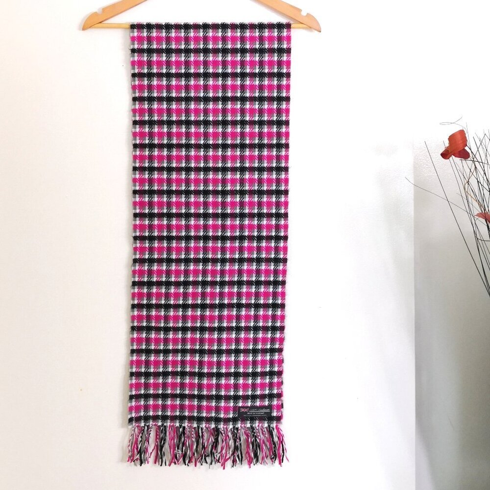 Brand New‎ Scotland 100% Cashmere Plaid Scarf 11.75" W x 68" L